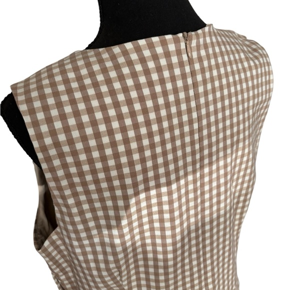J. Mclaughlin NEW Tan Paulson Gingham Sleeveless Dress Plaid size 14 - Picture 7 of 16